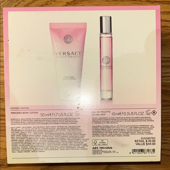 Versace Bright Crystal Pink and Cream Box with perfume and lotion. - Picture 3 of 5